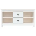 Meuble TV Blanc 103x36,5x52 cm Bois de pin massif