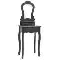 Ensemble de coiffeuse avec tabouret Gris 50x59x136 cm Paulownia