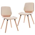 Chaises à manger lot de 2 crème similicuir