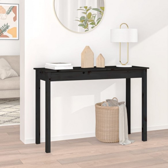 Table console Noir 110x40x75 cm Bois massif de pin