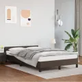 Cadre de lit avec tête de lit Marron 120x200 cm Similicuir