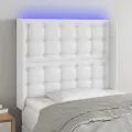 Tête de lit à LED Blanc 103x16x118/128 cm Similicuir