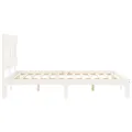 Cadre de lit avec tête de lit blanc King Size bois massif