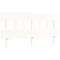 Cadre de lit avec tête de lit blanc King Size bois massif
