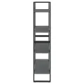 Bibliothèque à 4 niveaux Gris 80x30x140 cm Bois de pin massif