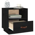 Tables de chevet 2 pcs Noir 40x34x45 cm Bois de pin massif
