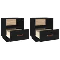 Tables de chevet 2 pcs Noir 40x34x45 cm Bois de pin massif