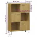 Bibliothèque avec pieds en métal Marron 90x35x128,5cm Bois OSLO
