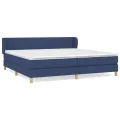 cadre de lit avec matelas Bleu 200x200 cm Tissu