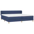 cadre de lit avec matelas Bleu 200x200 cm Tissu