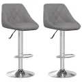Tabourets de bar lot de 2 gris similicuir