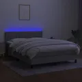 cadre de lit et matelas et LED Gris clair 140x200 cm