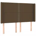 Tête de lit à LED Marron foncé 147x16x118/128 cm Tissu