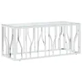 Table basse 110x45x45 cm acier inoxydable et verre