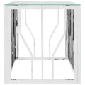 Table basse 110x45x45 cm acier inoxydable et verre