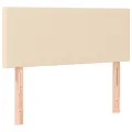 cadre de lit avec matelas LED Crème 120x200 cm Tissu
