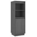 Buffet Gris 37x34x110 cm Bois massif de pin