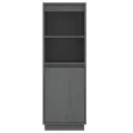 Buffet Gris 37x34x110 cm Bois massif de pin