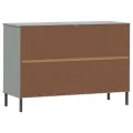 Buffet avec pieds en métal Gris 113x40x77 cm Bois massif OSLO