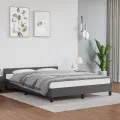 Cadre de lit avec tête de lit Gris 140x190 cm Similicuir