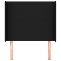 Tête de lit avec oreilles Noir 103x16x118/128 cm Tissu