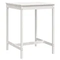 Table de jardin blanc 82,5x82,5x110 cm bois massif de pin
