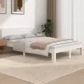Cadre de lit Blanc Bois massif 120x190 cm Petit double