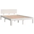 Cadre de lit Blanc Bois massif 120x190 cm Petit double