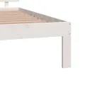 Cadre de lit Blanc Bois massif 120x190 cm Petit double