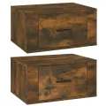 Tables de chevet murales 2 pcs Chêne fumé 50x36x25 cm