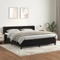 cadre de lit et matelas Noir 160x200 cm Velours