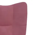 Chaise de relaxation avec repose-pied Rose Velours
