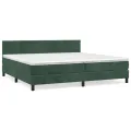 cadre de lit et matelas Vert foncé 200x200cm Velours