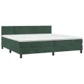 cadre de lit et matelas Vert foncé 200x200cm Velours