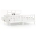 Cadre de lit Blanc Bois de pin massif 200x200 cm
