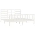 Cadre de lit Blanc Bois de pin massif 200x200 cm