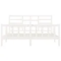 Cadre de lit Blanc Bois de pin massif 200x200 cm