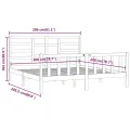 Cadre de lit Blanc Bois de pin massif 200x200 cm