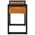 Banc Noir et marron 110 cm Cuir de chèvre véritable