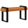 Banc Noir et marron 110 cm Cuir de chèvre véritable