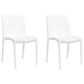 Chaises de jardin lot de 2 blanc 50x46x80 cm polypropylène