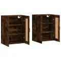 Armoires murales 2 pcs chêne fumé bois d'ingénierie