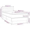 cadre de lit avec matelas et LED Bleu 80x200cm Tissu