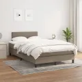 cadre de lit avec matelas Taupe 120x200 cm Tissu