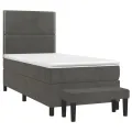 cadre de lit et matelas Gris foncé 80x200 cm Velours