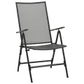 Chaises pliables en maille 4 pcs Acier Anthracite
