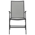Chaises pliables en maille 4 pcs Acier Anthracite