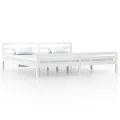 Cadre de lit Blanc Bois massif 200x200 cm