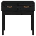 Table console Noir 76,5x40x75 cm Bois massif de pin