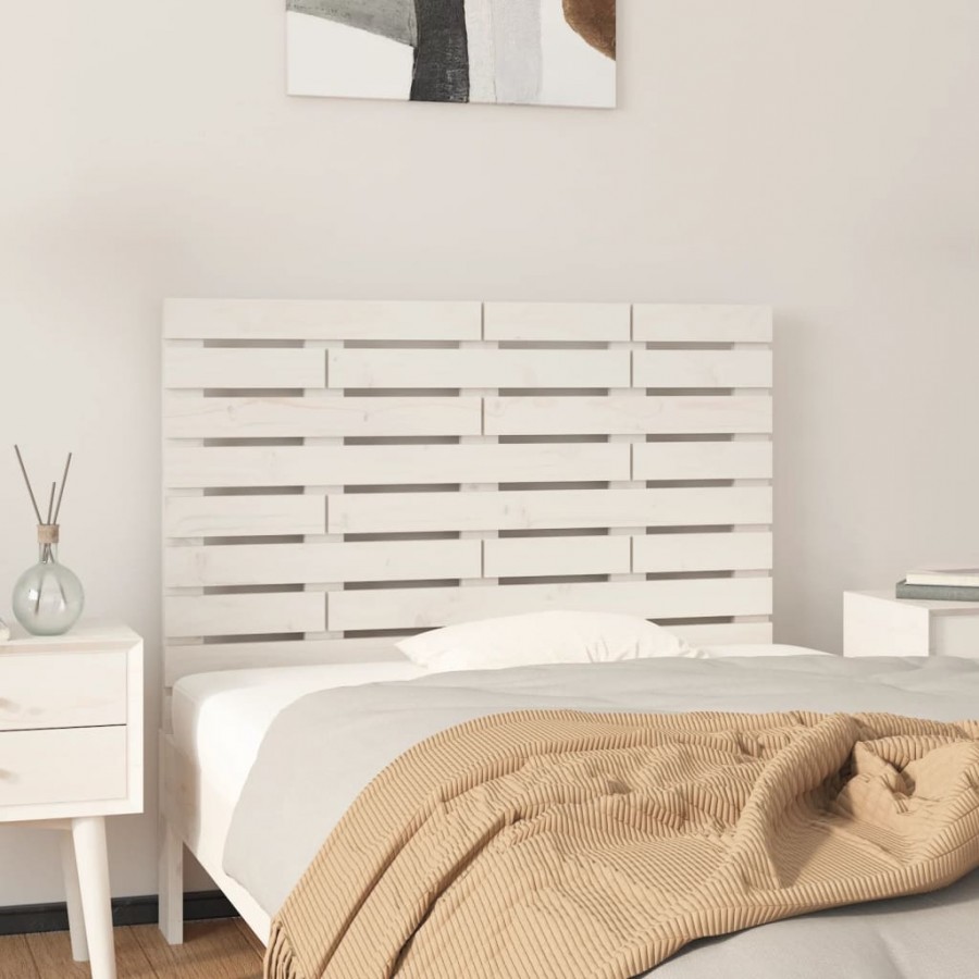 Tête de lit murale Blanc 81x3x63 cm Bois massif de pin